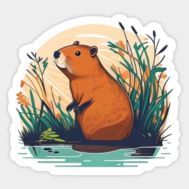 Capybara Sticker by Keniixx